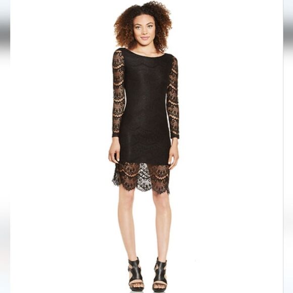 Blaque Label Black Long Sleeve Lace Dress - Picture 1 of 11